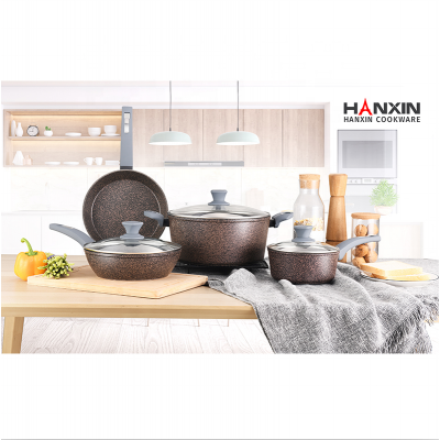 Peak and Valley  Forged Cookware with marble Coating effect hot sale New product