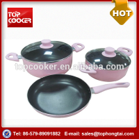 5pcs Aluminum Non Stick Pink Painting Royal Prestige Cookware in Cookware Sets